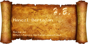 Henczi Bertalan névjegykártya